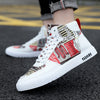 Personality Graffiti High Top Men's Shoes Casual Four Seasons