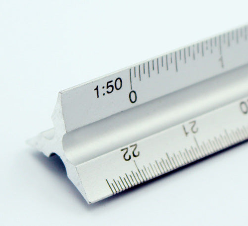 30cm Metal Silver Architect Technical Triangle Ruler