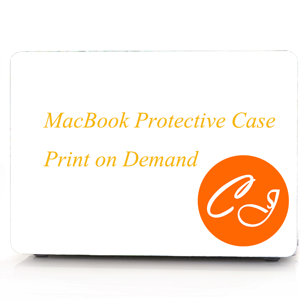 Compatible with Apple, MacBook Transparent Plastic Protective Case Printed with Custom Design
