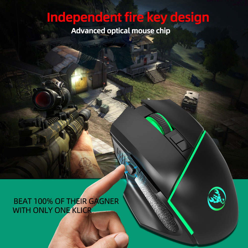 New wired 6400dpi adjustable lighting gaming mouse