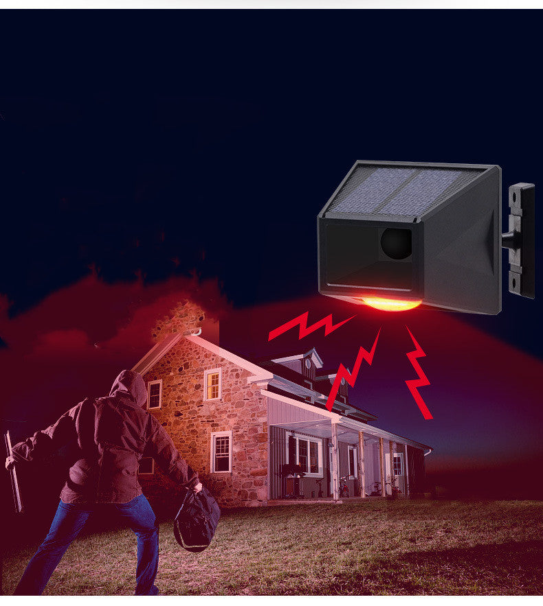 Solar Infrared Body Sensing Remote Control Alarm Lamp