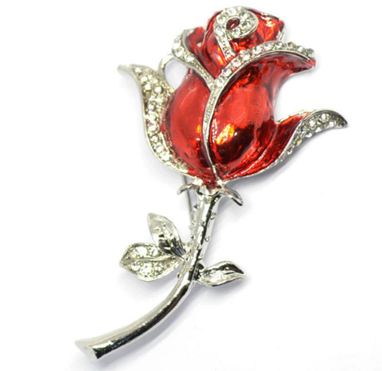 Diamond-studded Metal Rose Flower Rhododendron Crystal Jewelry USB  Drive
