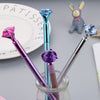 Small Fresh, Metallic Diamond Gel Pen, Multicolor Diamond Tip Black Pen, Student Note Pen