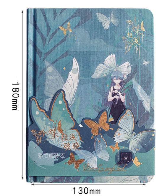 Butterfly Series Color Page Notebook Student's Diary A5 Creative Beautiful Hardcover Notebook