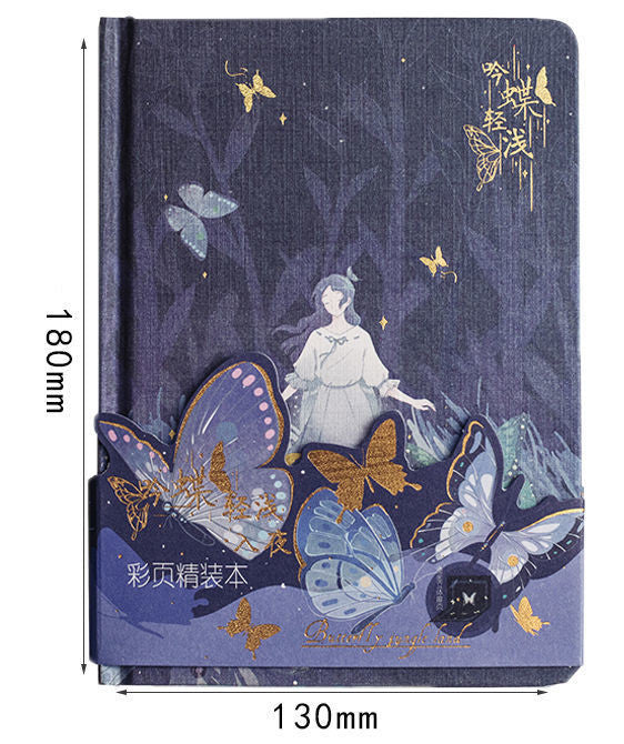 Butterfly Series Color Page Notebook Student's Diary A5 Creative Beautiful Hardcover Notebook