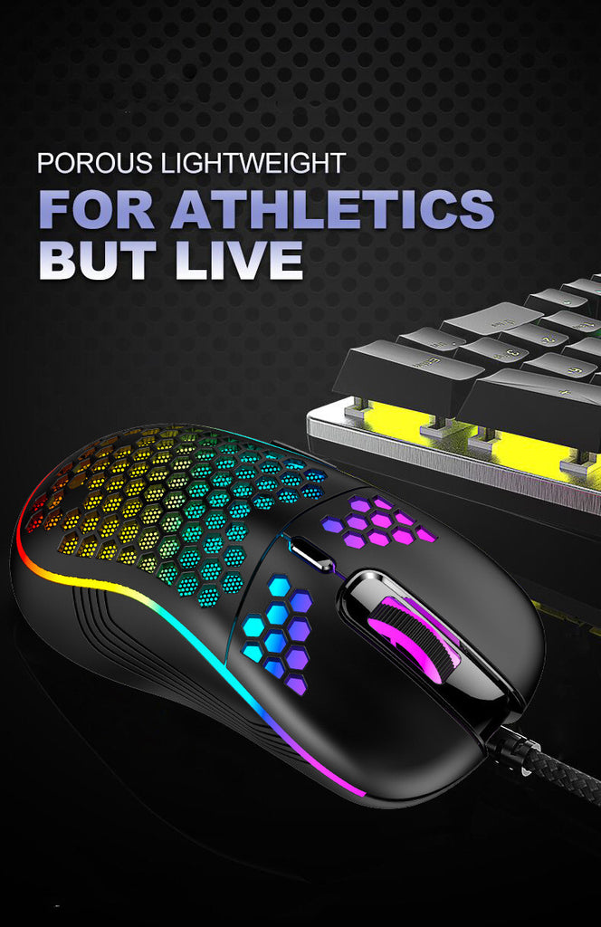 Hollow Hollow Lightweight Wired Gaming Mouse Computer Wired USB Colorful Glow