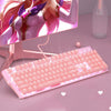 Pink Real Mechanical Keyboard And Mouse Set For Girls E-Sports Games Dedicated Wired Green Axis Red Axis