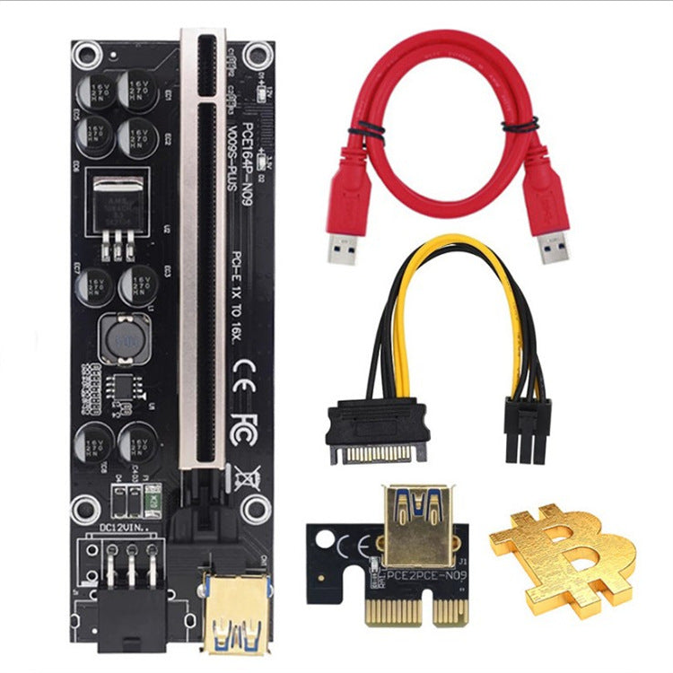 Riser Card 009s Plus PCI-E PCIE PCI Express X16 GPU 6in Adapter card USB 3.0 Cable 1X 16X Extender
