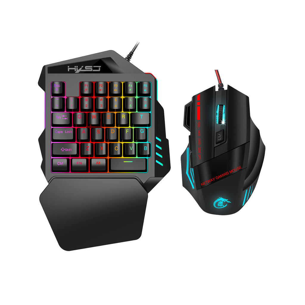 Colorful One-Handed Gaming Keyboard Compact
