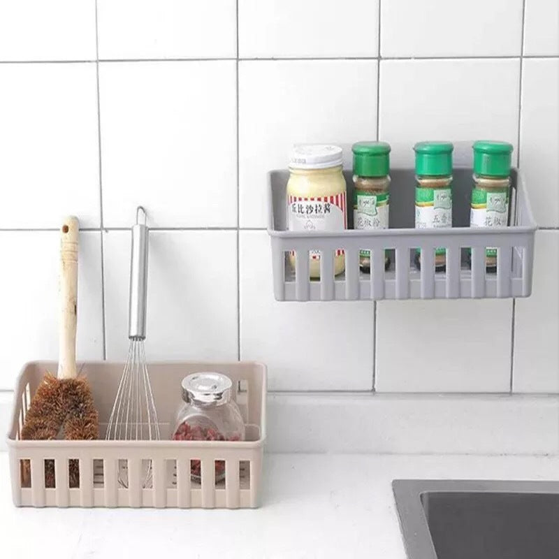 Bathroom Wall Hanging Storage Basket Kitchen Wall Suction Storage Organizer