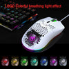 HXSJ J900 USB Wired Gaming Mouse With RGB Light Gamer Mouses With Six Adjustable DPI Honeycomb Hollow Ergonomic Design Mouse