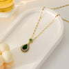 Women's Fashion Beautiful Square Emerald Pendant Necklace