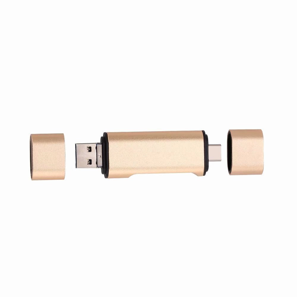 USB mobile phone card reader MICRO TYPE - C triad multi-function aluminum alloy support TF SD OTG foreign trade