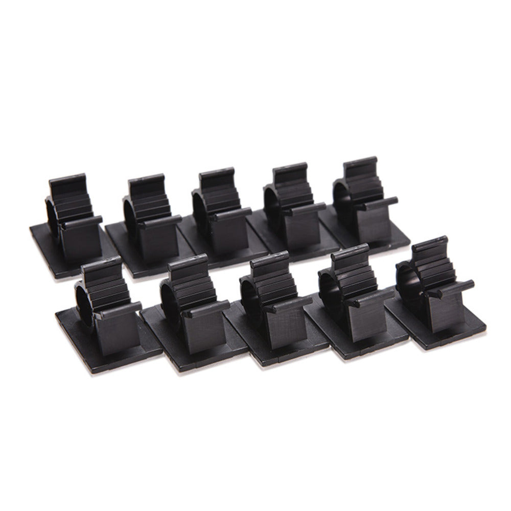 10PCS 13mm nylon Black adhesive cable clamp Wire Cable Clip