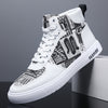 Personality Graffiti High Top Men's Shoes Casual Four Seasons