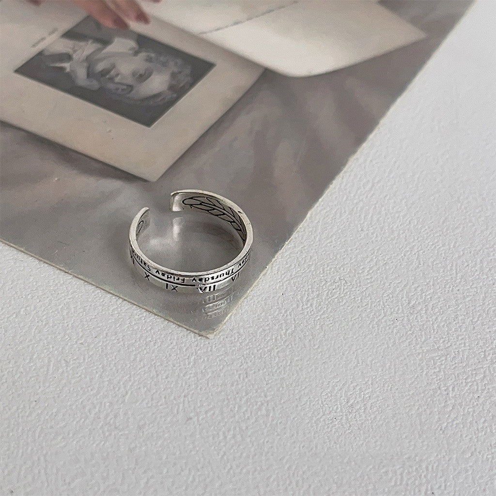 Women's Stylish And Simple Personality Vintage Silver Ring