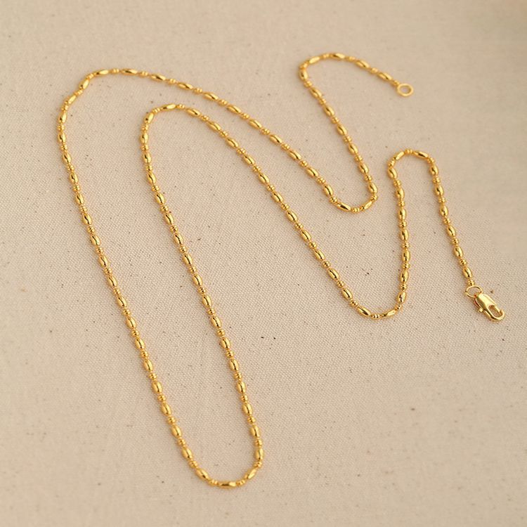 Simple Geometric Stacked Chain Twist Snake Bone Necklace