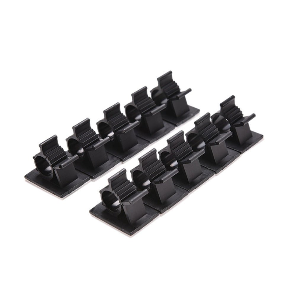 10PCS 13mm nylon Black adhesive cable clamp Wire Cable Clip