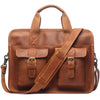 Men's Retro Handmade First Layer Cowhide Portable Briefcase