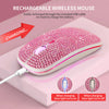 Office Rechargeable Mute Crystal Rhinestone Mouse