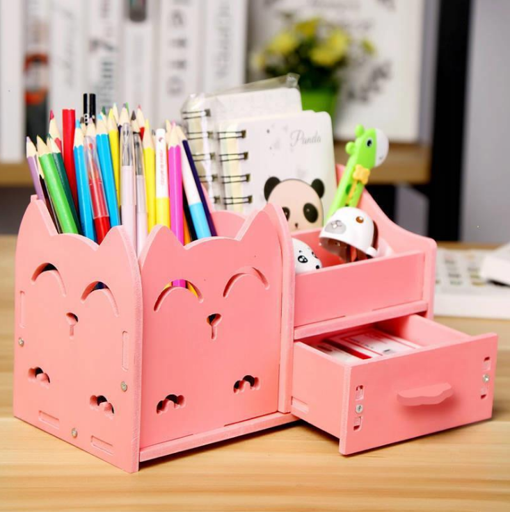 Multi-function pen holder creative student cartoon children desktop small storage box