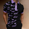 Casual Short Sleeve Digital Printing Zipper Pullover