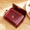 Retro Oil Wax Leather Multi Card Zipper Short Women's Wallet