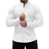 Long-sleeved, slim-fit casual men's shirt in solid white color from the Gifts Vip brand.