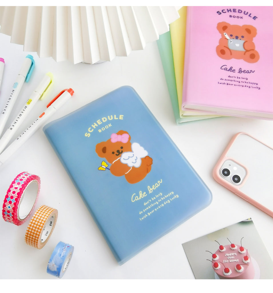 Little Bear Plastic Sleeve Schedule Book Cute Girl Heart Full Color Notebook Student Hand Account