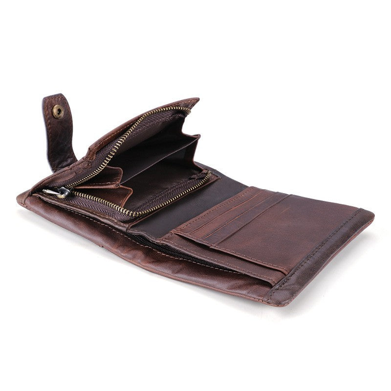 Multi Card Retro Crazy Horse Leather Wallet