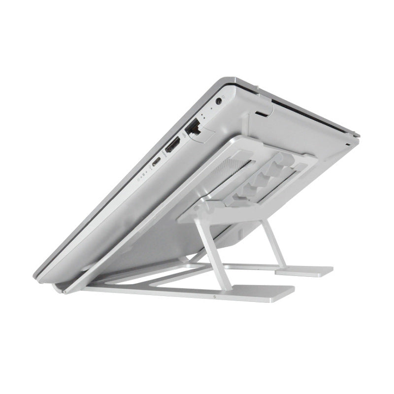 Double silicone height adjustable foldable portable laptop stand desk for a laptop