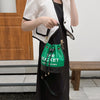 Color Contrast Patchwork Bucket Shoulder Handbag