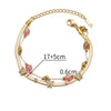 Ethnic Style Retro Butterfly Titanium Steel 14K Gold Bracelet For Women