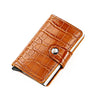 PU Artificial Leather Crocodile Pattern Men's Wallet Aluminum Box Clip