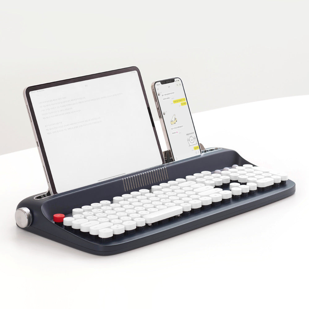 Tablet Phone Wireless Bluetooth External Keyboard Retro Typewriter