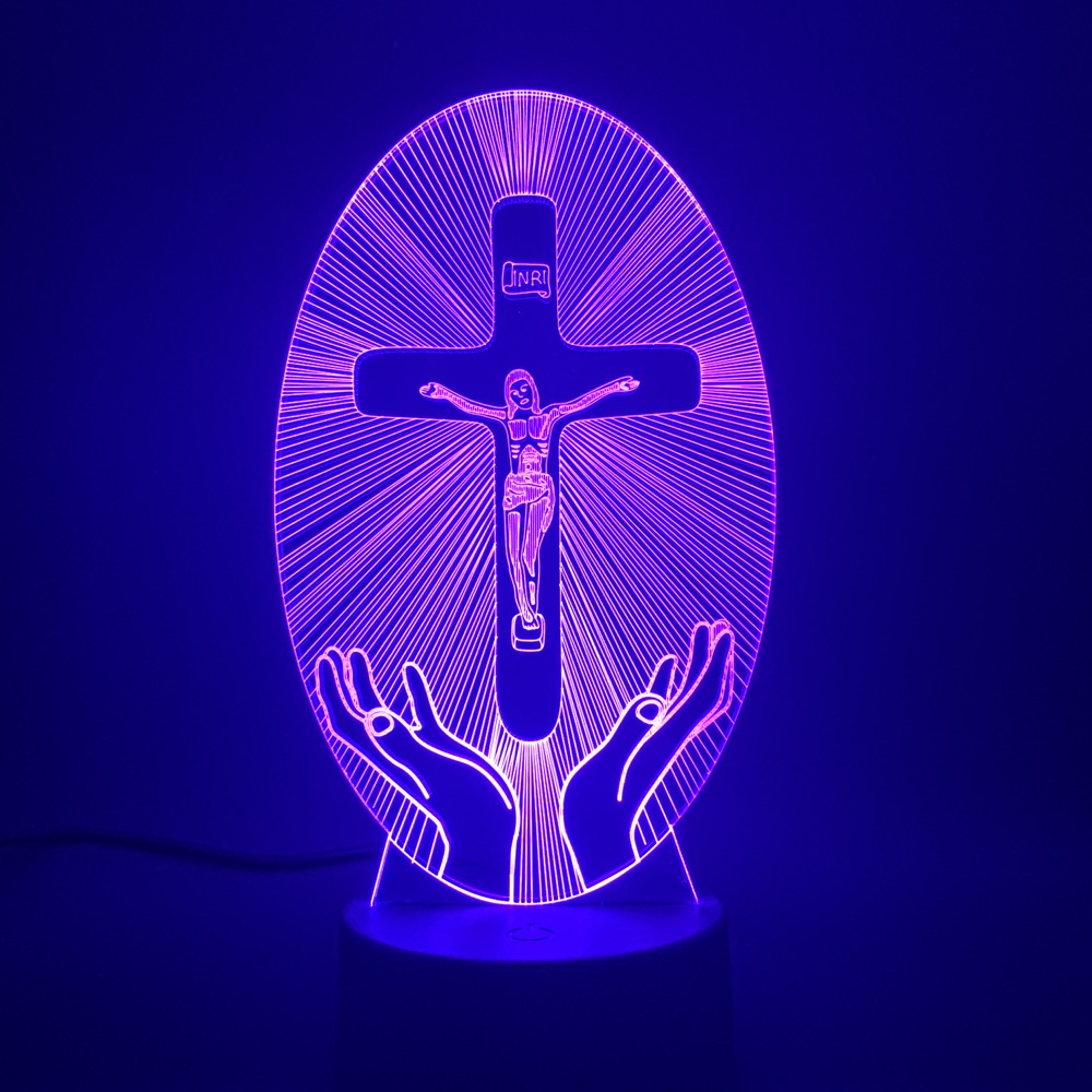 Cross Acrylic 3D Night Light