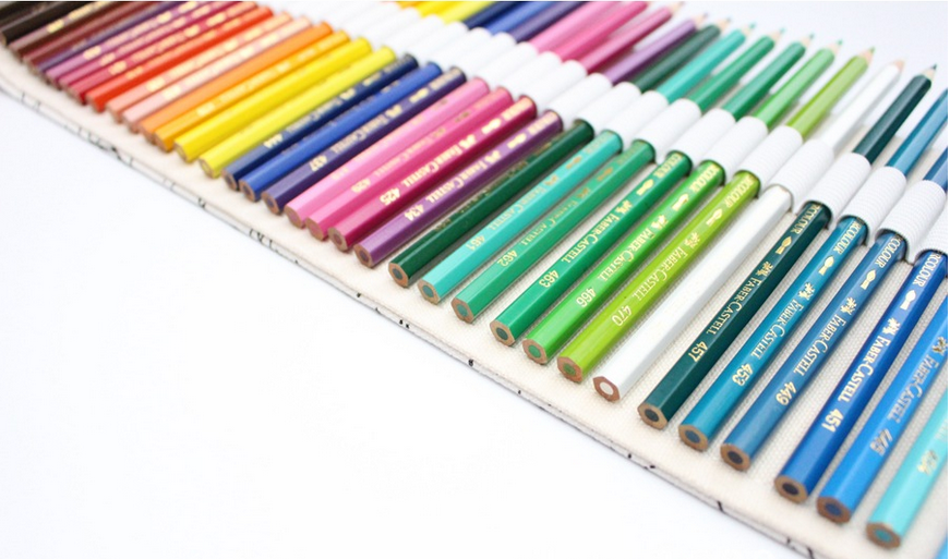 Holes Big Capacity Pencil Case School Canvas Roll Pouch Colored Pencils Box Constellation Sketch Brush Pen Bag