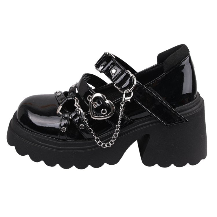 Women's Retro Platform Platform Leather Shoes