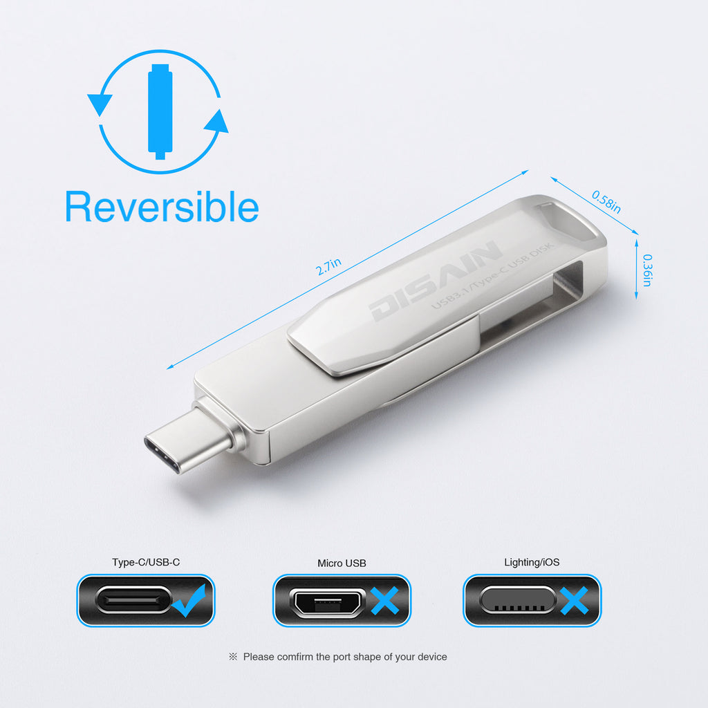 New Typec Metal Rotating USB  Drive Mobile