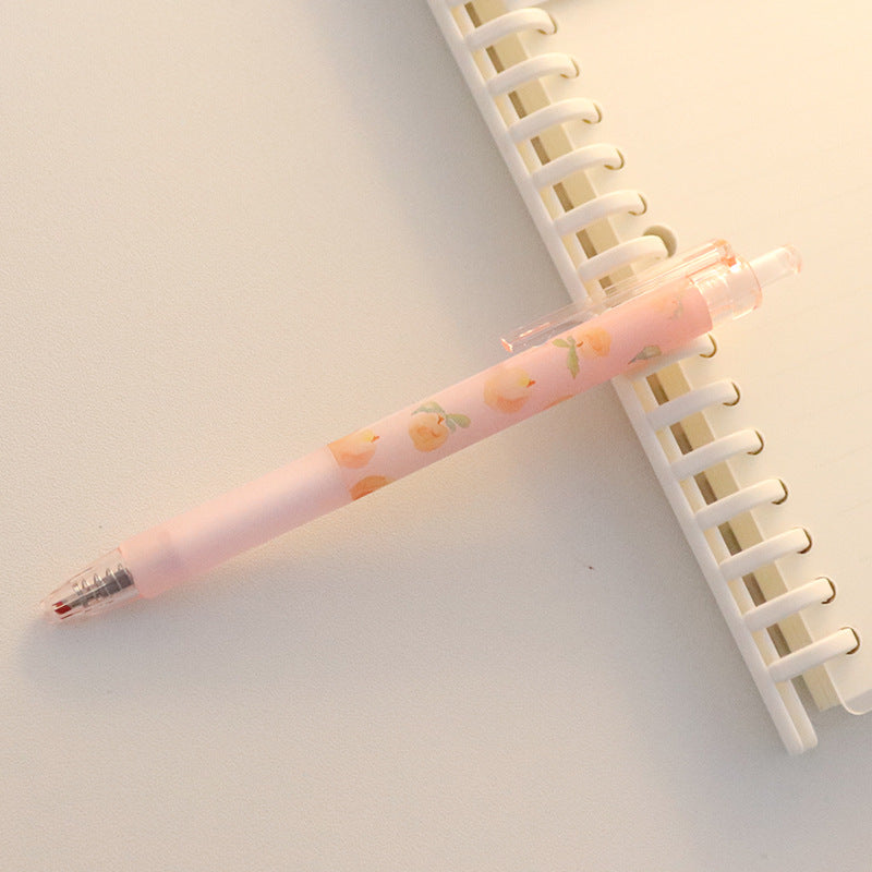 Cute Peach Press Gel Pen Korean Stationery Kawaii Gel Ink Rollerball Pens