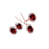 Natural Garnet Stone Set Gao Guihua Lihua 925 Silver Inlaid Necklace