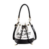 Color Contrast Patchwork Bucket Shoulder Handbag