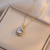 Women's Square Zircon Geometric Special Interest Light Luxury Necklace Earrings