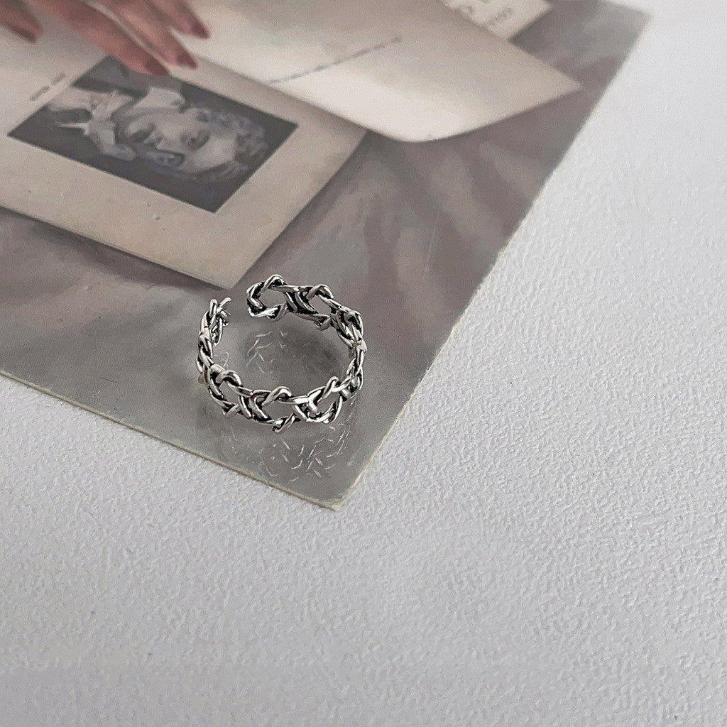 Women's Stylish And Simple Personality Vintage Silver Ring