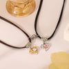 Women's Fashion Personalized Love Leather Rope Magnet Necklace Set