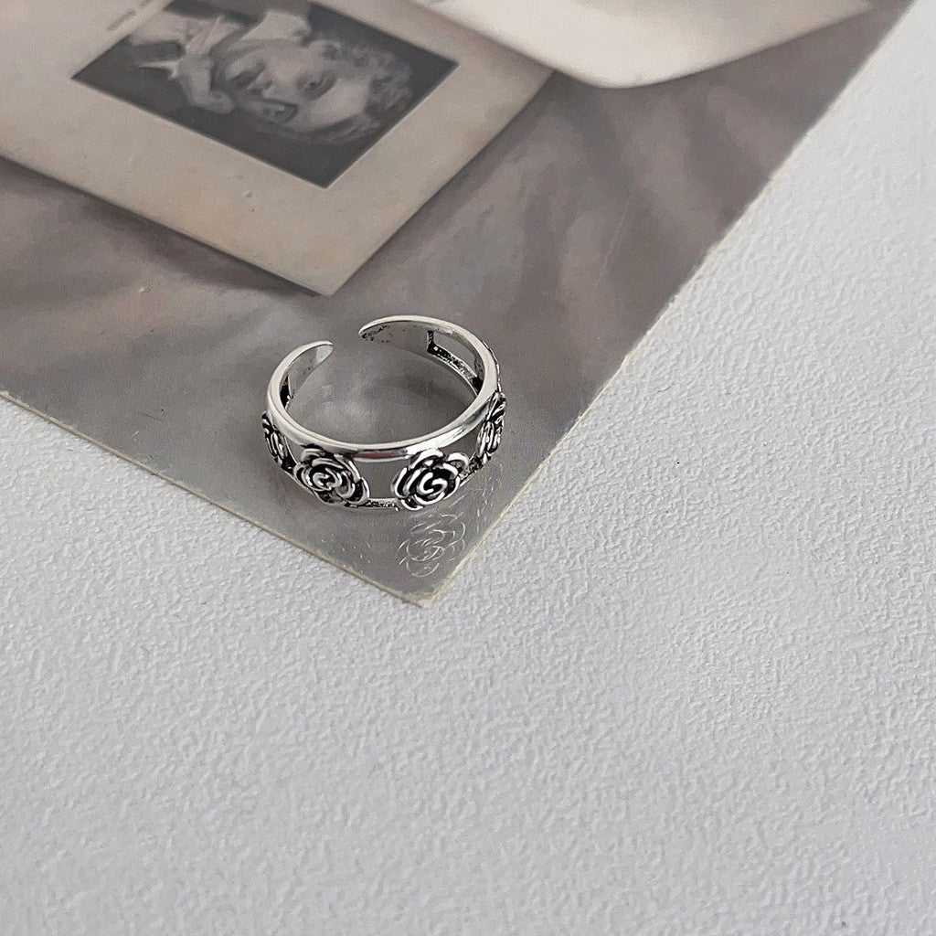 Women's Stylish And Simple Personality Vintage Silver Ring