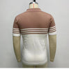 Color Matching Menswear Knitwear in Beige and White Stripes