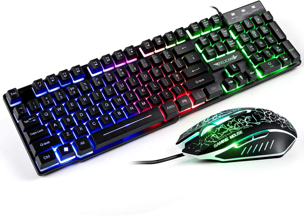 Wired Gaming Mechanical Feeling Keyboard LED Backlit And Gaming Mouse With Pad