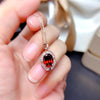 Natural Garnet Stone Set Gao Guihua Lihua 925 Silver Inlaid Necklace