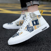 Personality Graffiti High Top Men's Shoes Casual Four Seasons